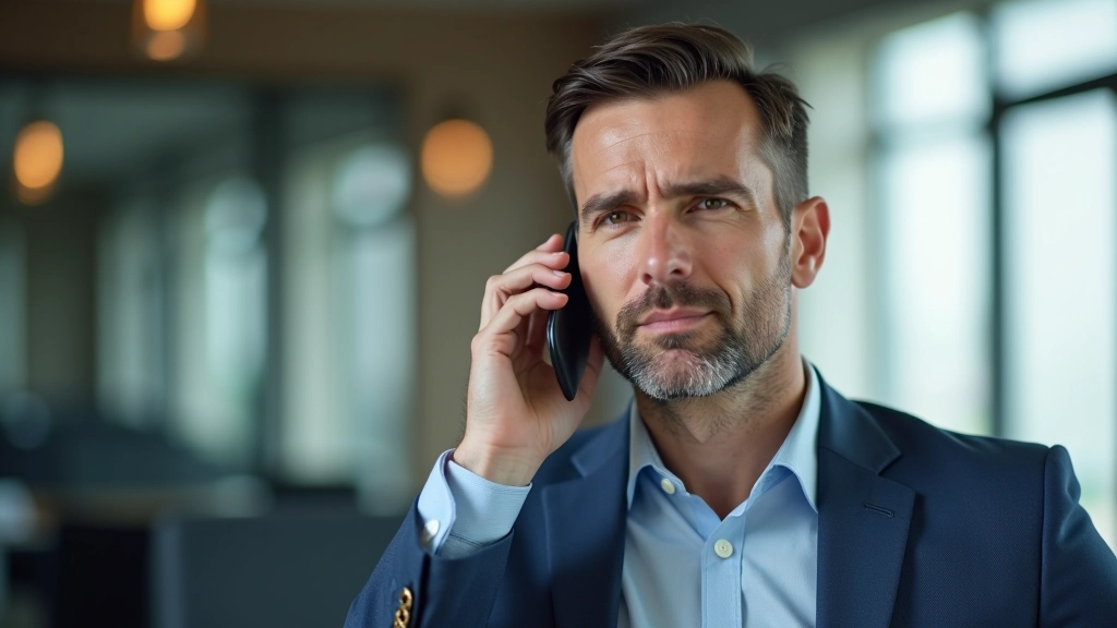 Professionnel au téléphone en train de négocier les tarifs d'abonnement avec un prestataire